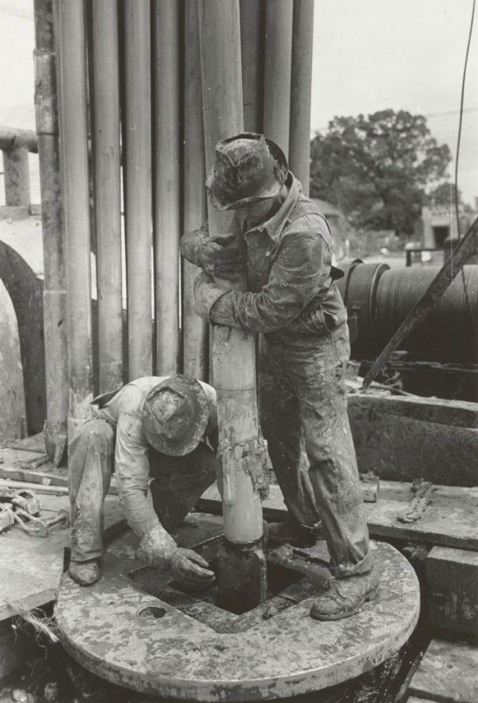 Technician working on pipe lining installation